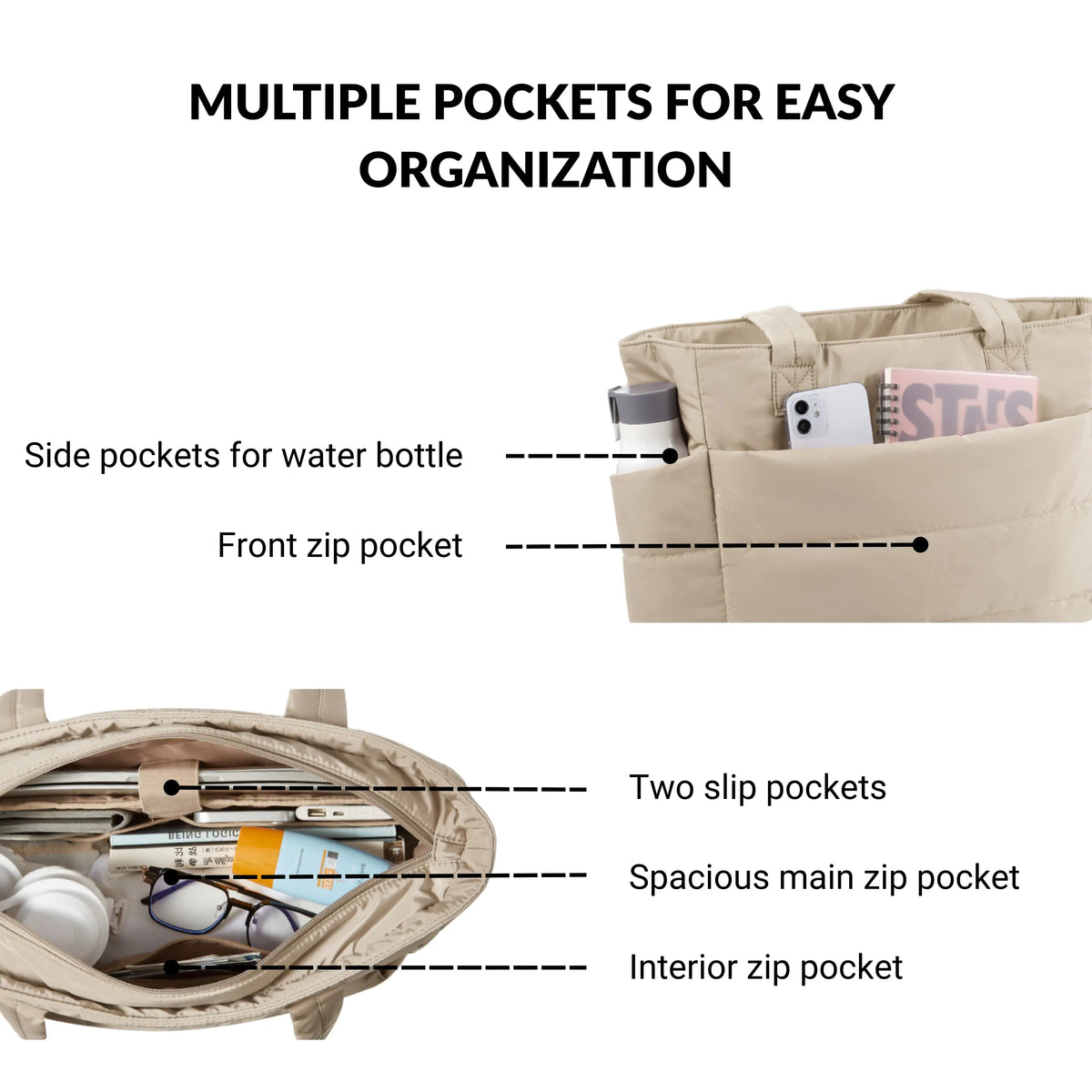Cloudy - Puffer Tote Bag