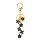 Daisy Flower Initial Letter - Bag Charm (Black)
