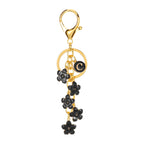 Daisy Flower Initial Letter - Bag Charm (Black)