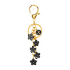 Daisy Flower Initial Letter - Bag Charm (Black)